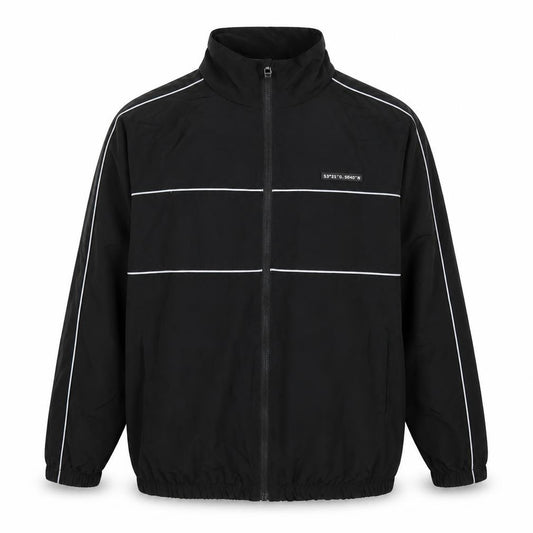 Front view of Primark boys’ black 12-13 years track jacket full zip lightweight