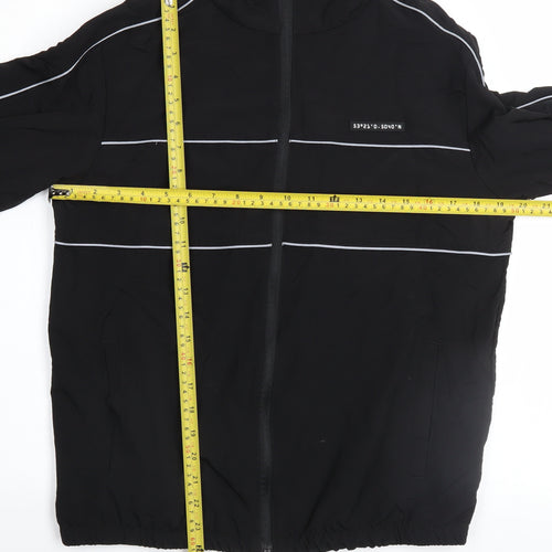 Primark Boys Black 12-13 Years Track Jacket Full Zip Lightweight