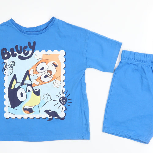 George Boys Bluey Blue Short Sleeve Pyjama Set 5-6 Years 100% Cotton
