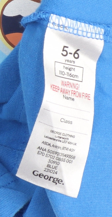 George Boys Bluey Blue Short Sleeve Pyjama Set 5-6 Years 100% Cotton