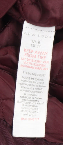 New Look Women's Red Faux Fur Hooded Parka Jacket Size 6