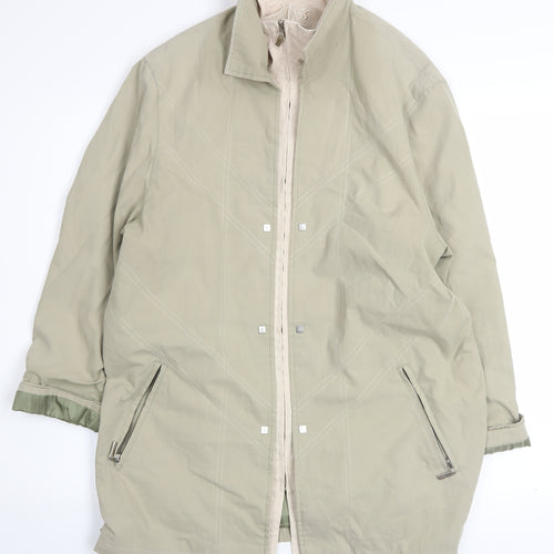 Klass Collection Women’s Beige Size 14 Rain Coat Full Zip Mid-Length