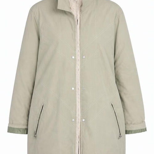 Klass Collection Women’s Beige Size 14 Rain Coat Full Zip Mid-Length