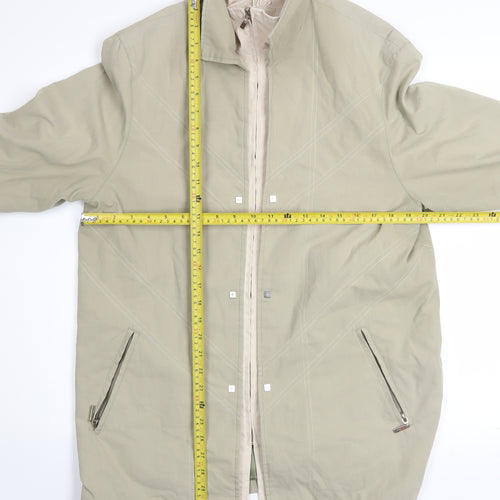Klass Collection Women’s Beige Size 14 Rain Coat Full Zip Mid-Length