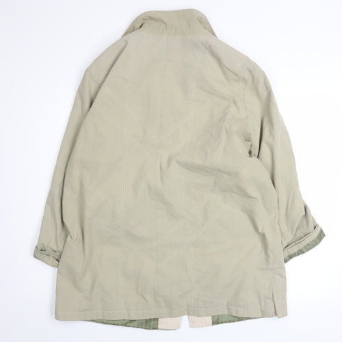 Klass Collection Women’s Beige Size 14 Rain Coat Full Zip Mid-Length