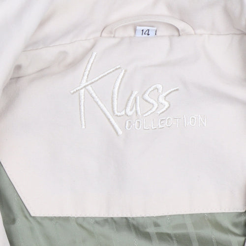 Klass Collection Women’s Beige Size 14 Rain Coat Full Zip Mid-Length