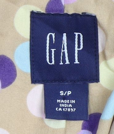 GAP Women Beige Trench Coat S Cotton Belted Mid-Length Classic Style