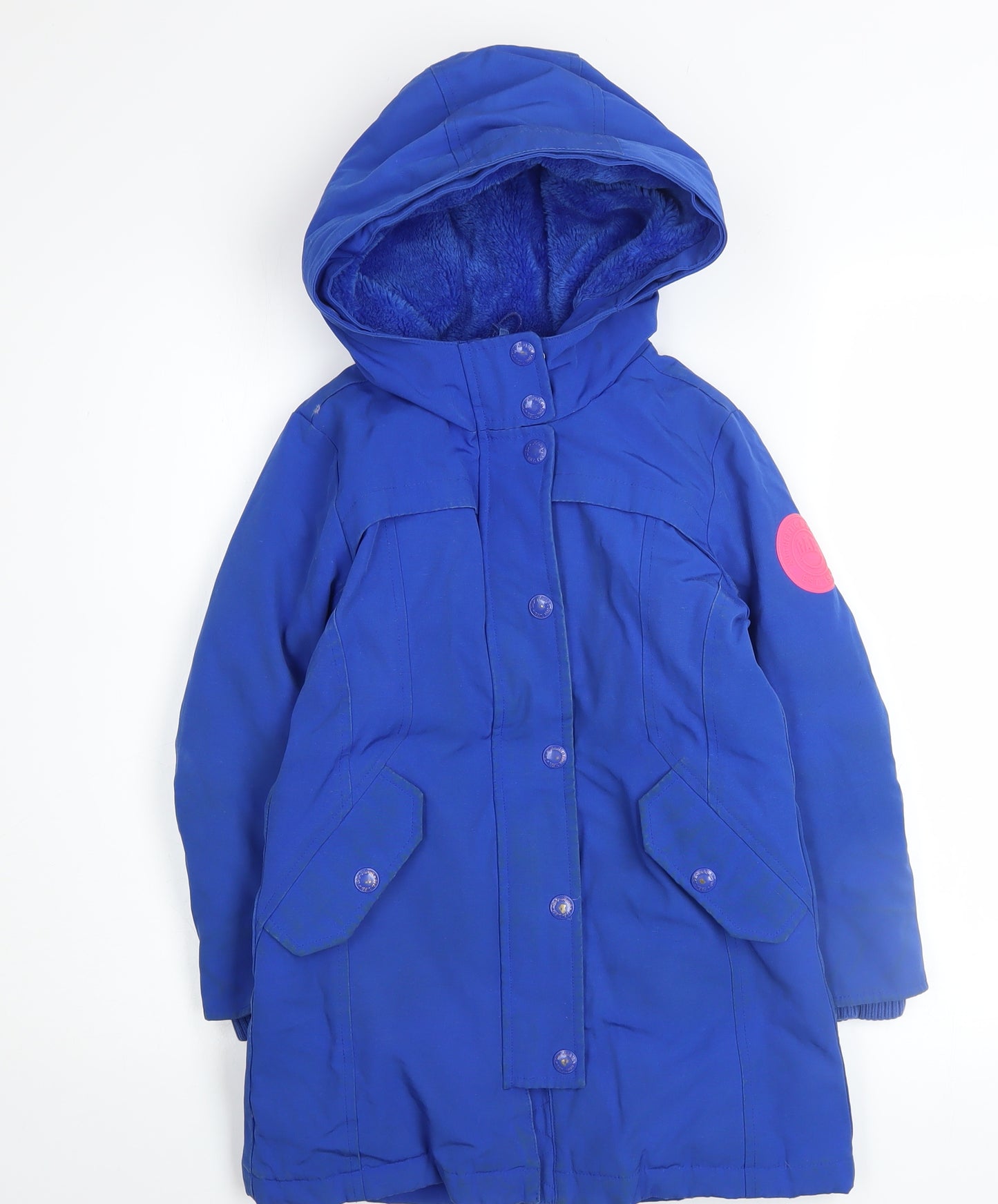 GAP Kids Girls Blue Hooded Winter Parka Coat 6-7 Years Long Sleeve