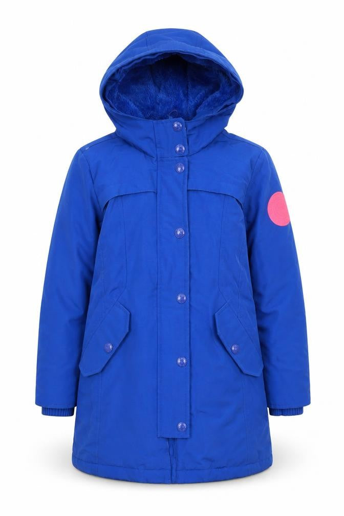 GAP Kids Girls Blue Hooded Winter Parka Coat 6-7 Years Long Sleeve