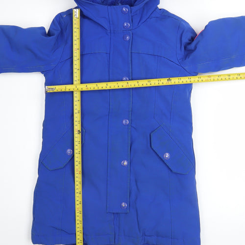 GAP Kids Girls Blue Hooded Winter Parka Coat 6-7 Years Long Sleeve