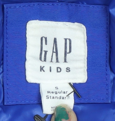 GAP Kids Girls Blue Hooded Winter Parka Coat 6-7 Years Long Sleeve