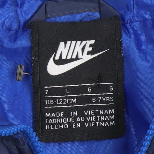 Nike Boys Blue 6-7 Years Puffer Jacket Lightweight Winter Coat