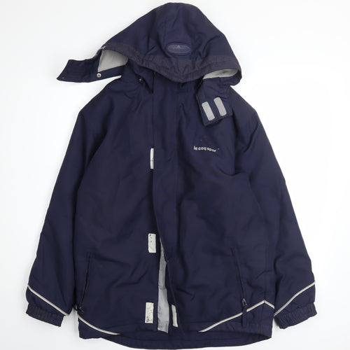 Le Coq Sportif Boys Blue Hooded Puffer Jacket 16 Years Winter Waterproof