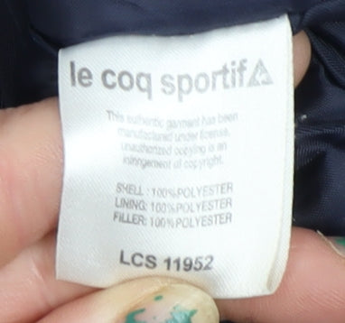 Le Coq Sportif Boys Blue Hooded Puffer Jacket 16 Years Winter Waterproof
