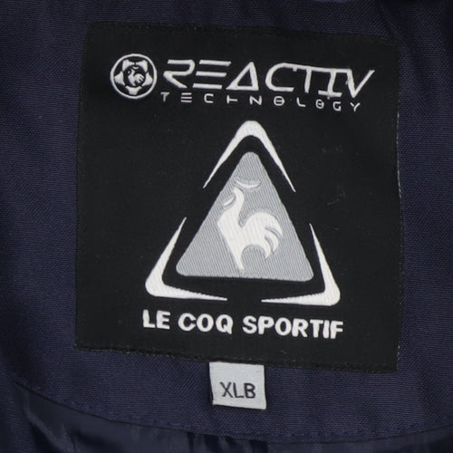 Le Coq Sportif Boys Blue Hooded Puffer Jacket 16 Years Winter Waterproof