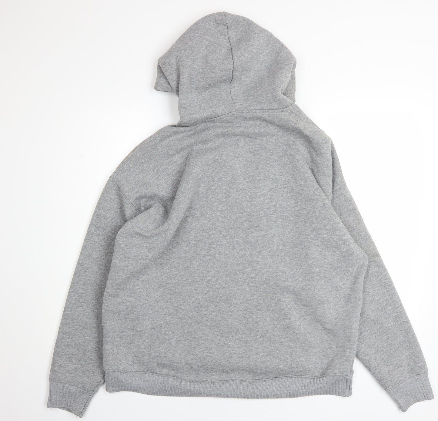 Zara Men's Grey Pullover Hoodie M Fleece Regular Fit