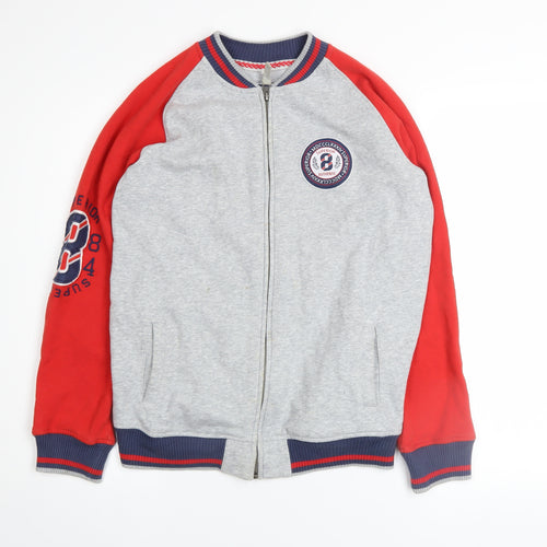 Marks and Spencer Boys Grey & Red Full Zip Hoodie 13-14 Years Superior 84 Design