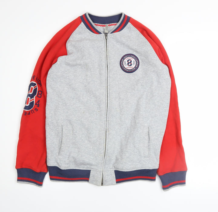 Marks and Spencer Boys Grey & Red Full Zip Hoodie 13-14 Years Superior 84 Design