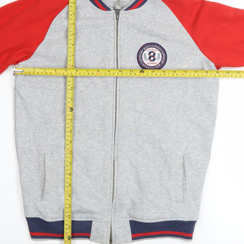 Marks and Spencer Boys Grey & Red Full Zip Hoodie 13-14 Years Superior 84 Design