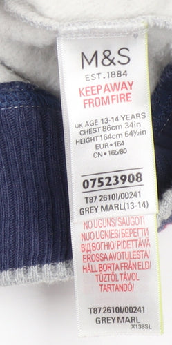 Marks and Spencer Boys Grey & Red Full Zip Hoodie 13-14 Years Superior 84 Design