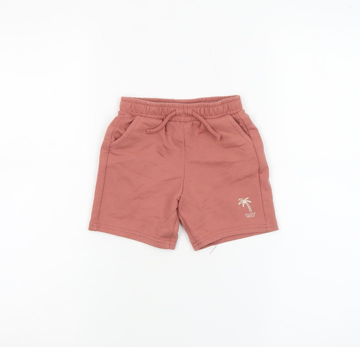 Dunnes Stores Unisex Baby Brown Drawstring Shorts 18-24 Months Cotton Blend