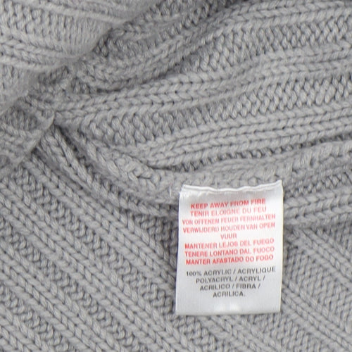 Cutting Edge Mens Grey Chunky Knit V-Neck Jumper XL