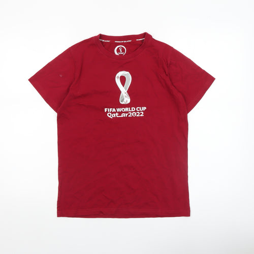 FIFA World Cup Qatar 2022 Boys Red T-Shirt 13-14 Years 100% Cotton