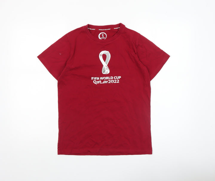 FIFA World Cup Qatar 2022 Boys Red T-Shirt 13-14 Years 100% Cotton