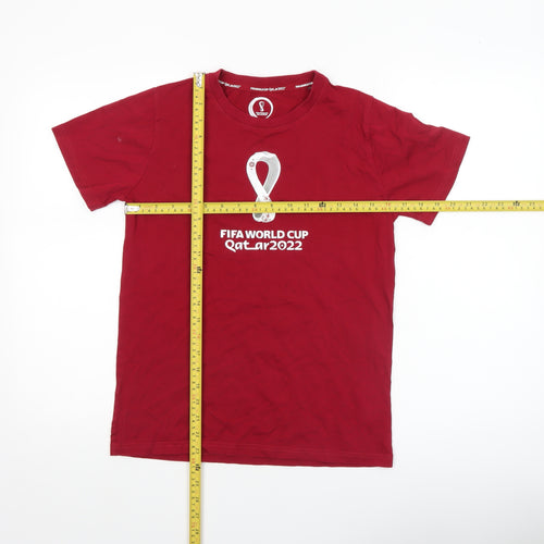 FIFA World Cup Qatar 2022 Boys Red T-Shirt 13-14 Years 100% Cotton
