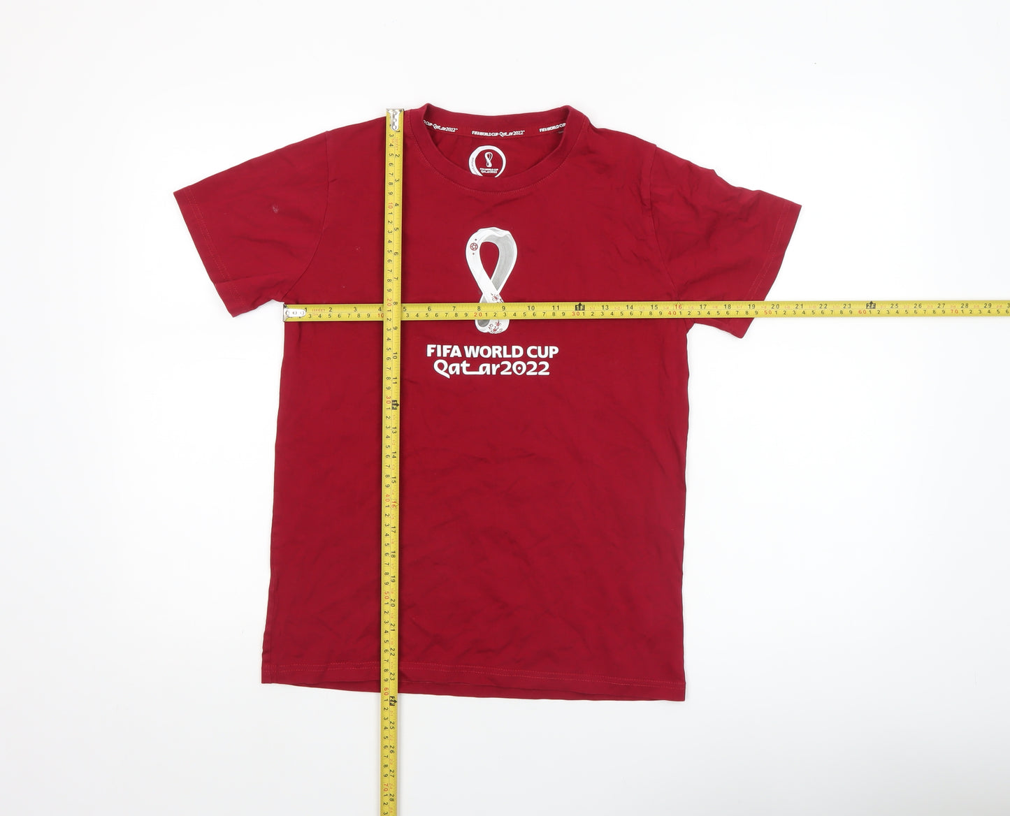 FIFA World Cup Qatar 2022 Boys Red T-Shirt 13-14 Years 100% Cotton