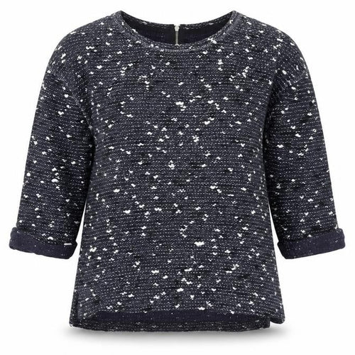 Next Women’s Blue Knit 3/4 Sleeve Zip Back Cotton Blend Blouse Size 10
