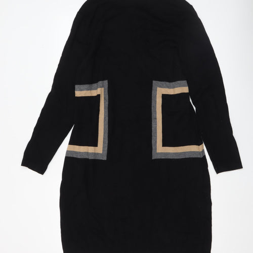Monari Women’s Black Colourblock Shift Dress Size 18