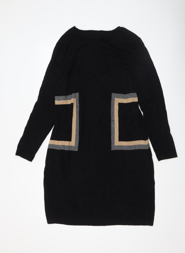 Monari Women’s Black Colourblock Shift Dress Size 18