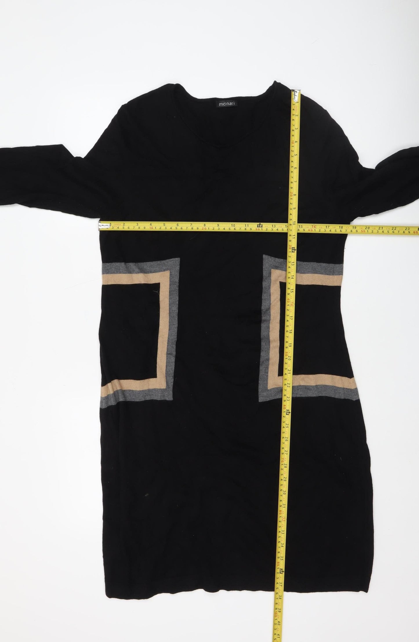 Monari Women’s Black Colourblock Shift Dress Size 18