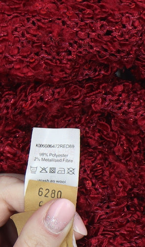 BM Collection Women Red Sequin Knit Pullover Jumper Size L