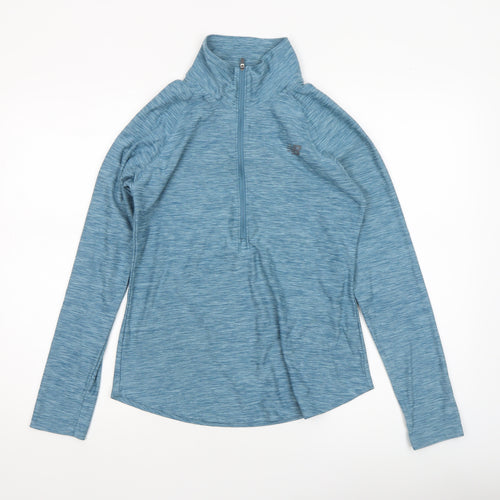New Balance Women Blue Long Sleeve 1/4 Zip Athletic Top Size S