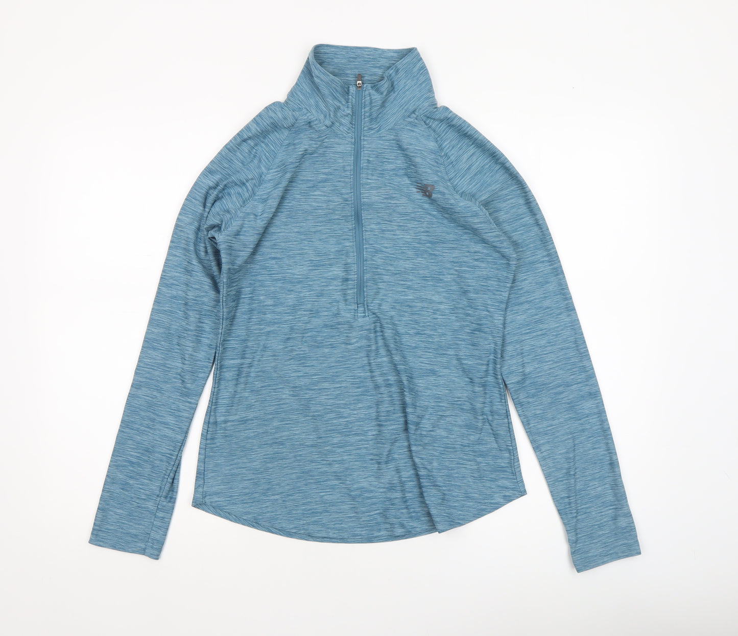 New Balance Women Blue Long Sleeve 1/4 Zip Athletic Top Size S