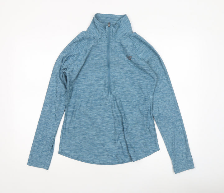 New Balance Women Blue Long Sleeve 1/4 Zip Athletic Top Size S