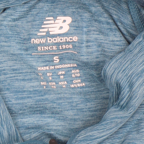 New Balance Women Blue Long Sleeve 1/4 Zip Athletic Top Size S