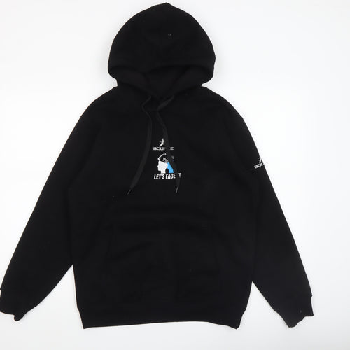 Bourke Men's Black Pullover Hoodie Medium Graphic Sports Sweatshirt