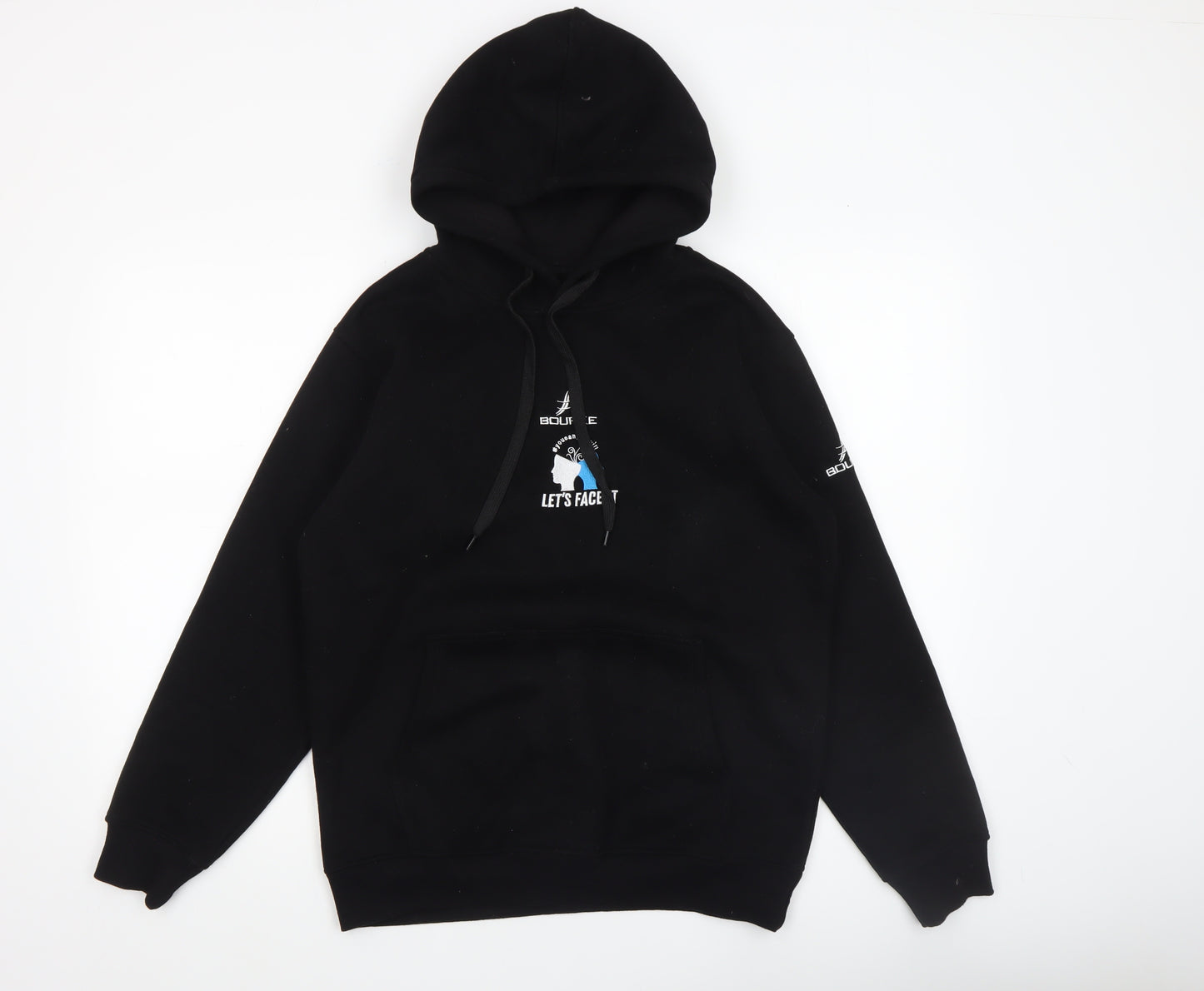 Bourke Men's Black Pullover Hoodie Medium Graphic Sports Sweatshirt