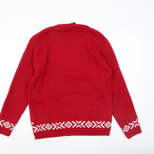 Angel Avenue Women's Red Christmas Jumper S/M Acrylic Knit
