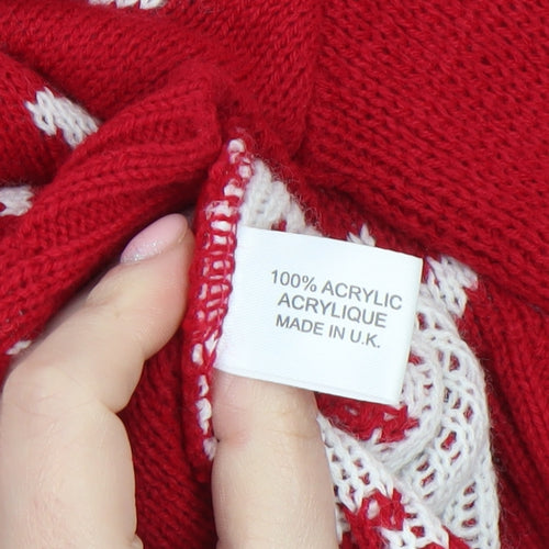 Angel Avenue Women's Red Christmas Jumper S/M Acrylic Knit