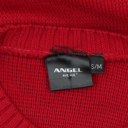 Angel Avenue Women's Red Christmas Jumper S/M Acrylic Knit