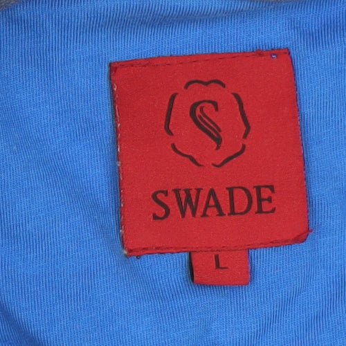 Swade Men's Blue Cotton Polo Shirt Size L Short Sleeve Collared Top