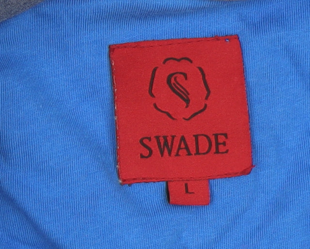Swade Men's Blue Cotton Polo Shirt Size L Short Sleeve Collared Top