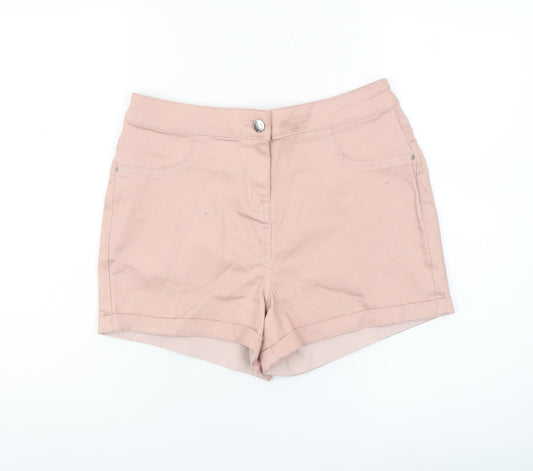 Matalan Women’s Pink Chino Denim Shorts Size 10 Stretch Casual