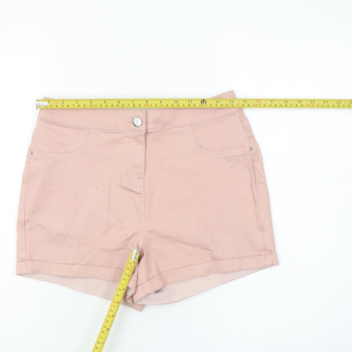 Matalan Women’s Pink Chino Denim Shorts Size 10 Stretch Casual