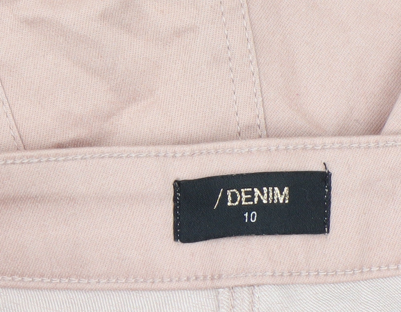 Matalan Women’s Pink Chino Denim Shorts Size 10 Stretch Casual