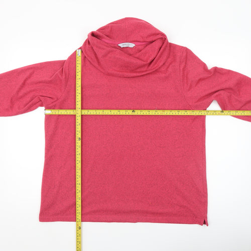 Penny Plain Women's Pink Cowl Neck 3/4 Sleeve Pullover Jumper Size 18/20